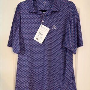 Rhoback Navy and Coral Polo Shirt